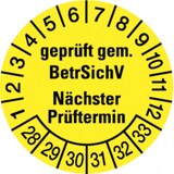 thumbnail of Dreifke® Prüfplakette, BetrSichV Nächster Prüftermin, gelb/schwa - 30 mm Folie selbstklebend, 10 St