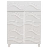 thumbnail of Kommode HWC-N86, Schrank Sideboard Anrichte, 3D-Wellen-Design Push-to-open Türen 107x76x36cm ~ weiß