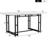 thumbnail of Esszimmer-Set 120x70x74, Schwarz MDF Tisch mit 4 Samt Stühlen Dunkelgrün, Eisenbeine, Moderne Eleganz für Esszimmer und Wohnzimmer