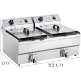 thumbnail of Royal Catering Elektro-Doppel-Fritteuse - 2 x 16 L - 12 000 W - 400 V - Ablasshahn -