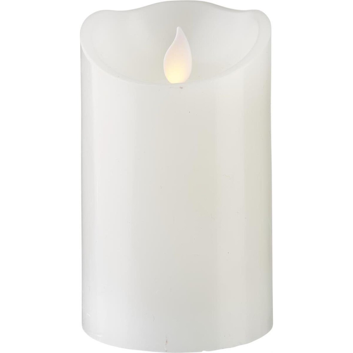 LED Kerze Twinkle Echtwachs mechanisch bewegte Flamme Timer H: 12,5cm weiß