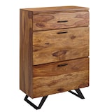 thumbnail of Kommode Sheesham, Highboard, Metallgestell, 3 Schubladen. 80x42x120 cm | Kadima Design