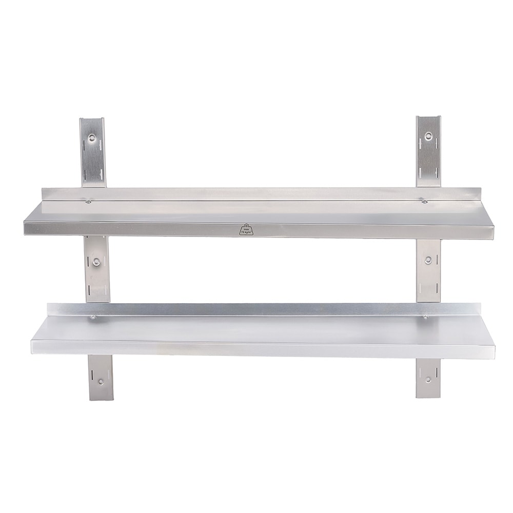 Romux® Estante Pared Doble Liso Ajustable de Acero Inoxidable 1200x300x660 mm | Estanteria de Pared para Cocina | Balda de Acero Estantería Pared