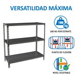 thumbnail of SimonRack Metallregal, 900x800x500 mm, 3 Ebenen, Metallboden, 180 kg Biegepunkt, Anthrazit - Simonclick