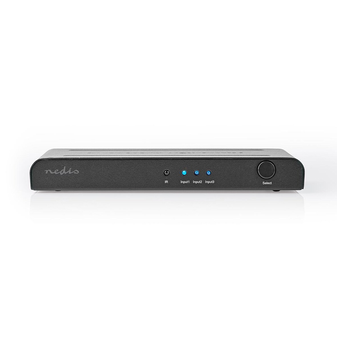 Nedis HDMI  Schalter - 3-Port port(s) - 3x HDMI Input - 1x HDMI Output - 4K@60Hz - 18 Gbps - ferngesteuert - Metall - Anthrazit