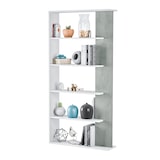 thumbnail of Libreria Santa Cruz Design Scaffale Mensola Moderna Mobile Per Libri Con Ripiani Per Soggiorno Salotto 180 x 90 x 25 cm Bianco e Grigio Cemento
