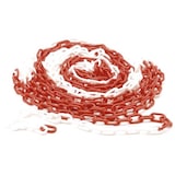 thumbnail of Absperrkette zur Markierung, Absicherung oder Sperrung von Gefahrenzonen, Baustellen und Wegen, innen und außen, Kunststoff, Rot/Weiß, 10 m, 6 mm.