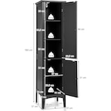 thumbnail of Mobile da bagno COSTWAY con 5 scomparti, mobile alto da bagno con 2 ante a doghe e ripiani