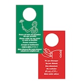 thumbnail of Pancarte "NE PAS DERANGER" Recto Verso en 6 langues - 11x20cm - Etiq-Etal