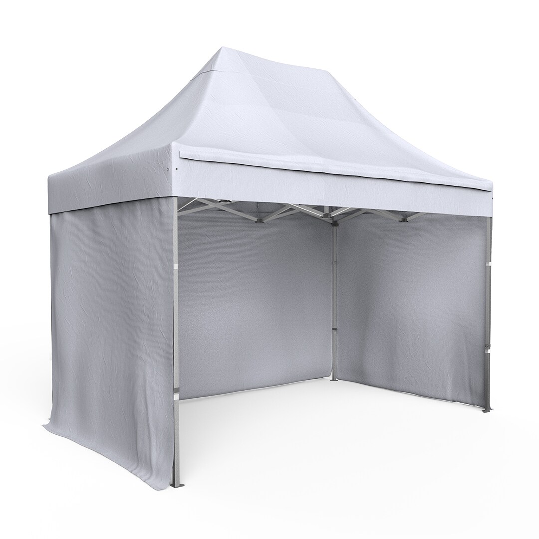 Tente pliante Barnum Aluminium 300x200cm - Blanc + 3 murs offerts