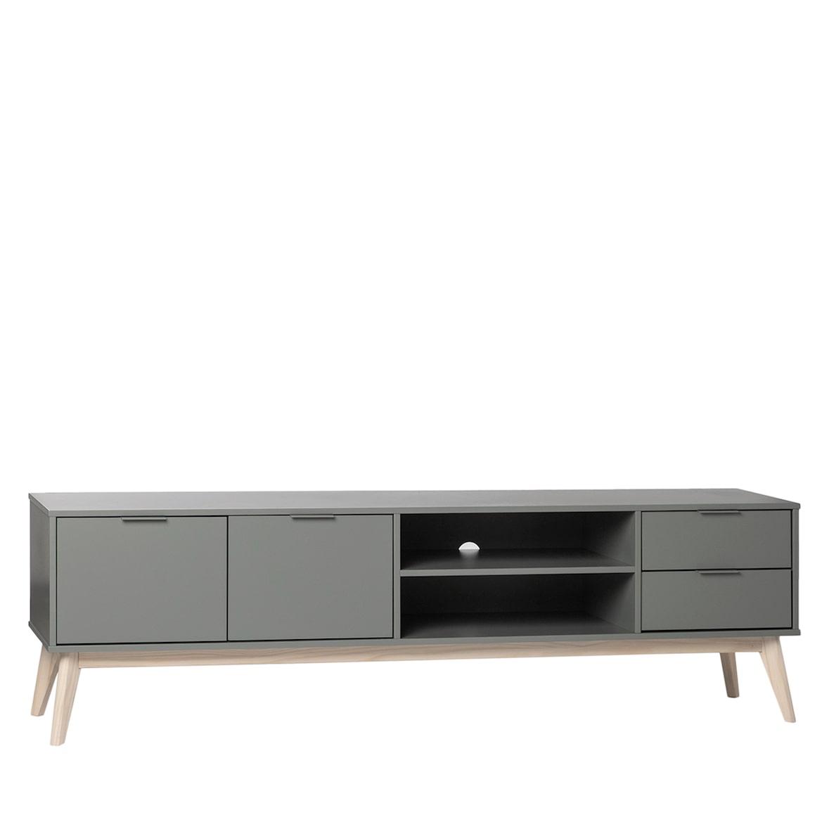 KLAST Mueble TV 180 lacado en color verde antracita Troy