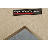thumbnail of bümö Homeoffice Schreibtisch "O-Serie" höhenverstellbar, Tischplatte 140 x 67,2 cm in Asteiche, Gestell in weiß