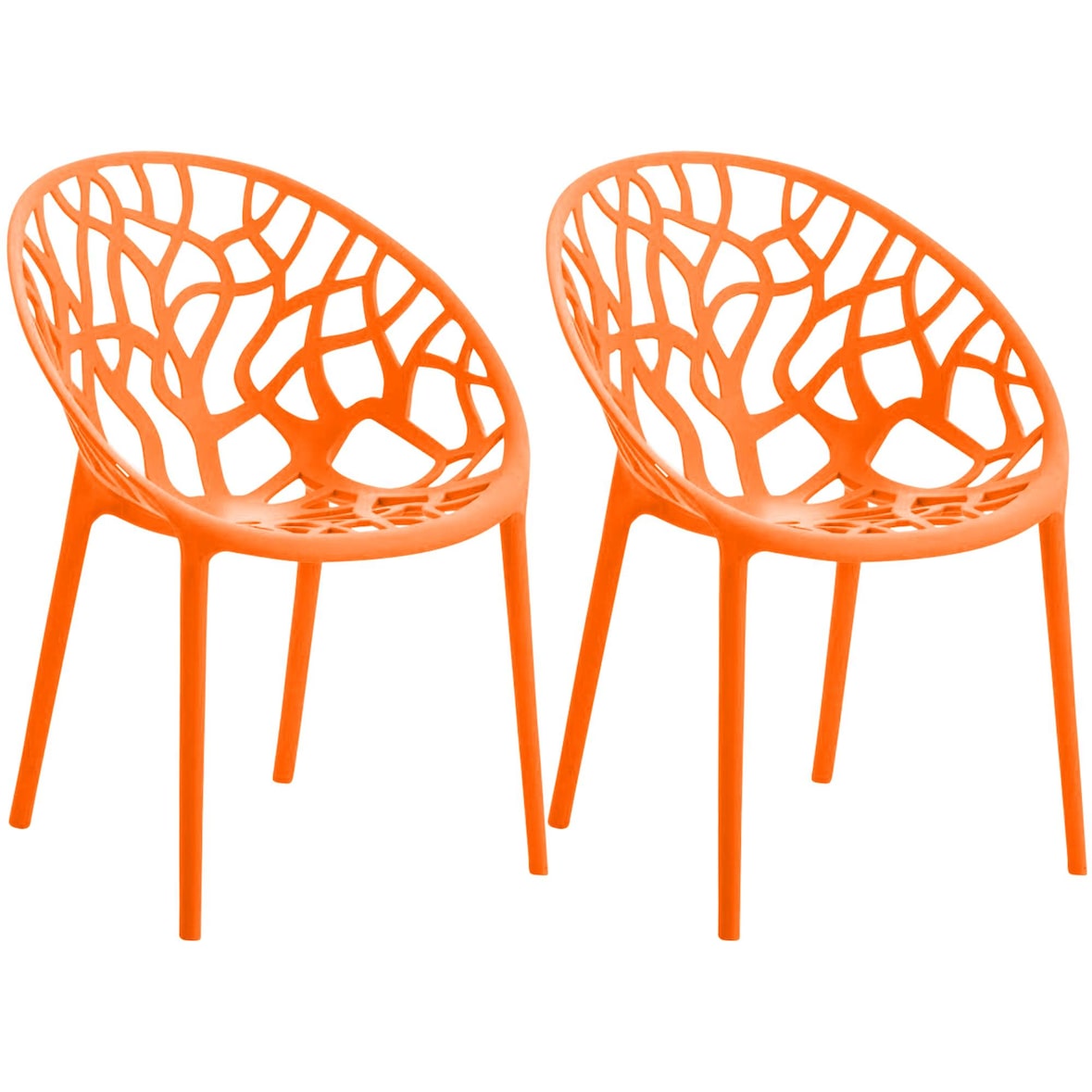 CLP 2 delige set tuinstoelen Hope Kunststof HBT: 80x59x60 cm oranje