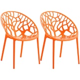 thumbnail of CLP 2 delige set tuinstoelen Hope Kunststof HBT: 80x59x60 cm oranje