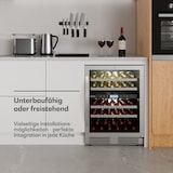 thumbnail of Klarstein VeroSteel Unterbau-Weinkühlschrank | 2 Kühlzonen | 129 Liter | 43 Flaschen | 60 cm Silber