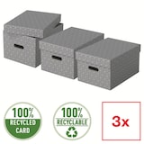 thumbnail of ESSELTE Boîte de rangement/cadeau, lot de 3, format médium, gris, 628283