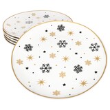 thumbnail of 6x Stars schwarz & gold Speiseteller Steingut 6 Personen Essteller Weihnachten