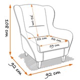 thumbnail of Supellex Sofia Ohrensessel mit Hocker | Design Oxford kariert