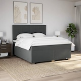 thumbnail of vidaXL Boxspringbett mit Matratze Dunkelgrau 180x200 cm Stoff