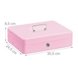 thumbnail of Relaxdays Geldkassette abschließbar, Münzzählbrett & 4 Scheinfächer, Geldkasse Eisen, HxBxT: 8,5 x 30,5 x 24,5 cm, pink