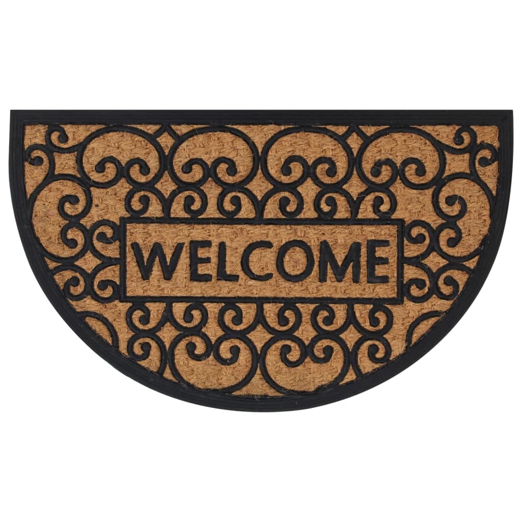 zerbino mezzo rotondo 45x75cm gomma e fibra di cocco tappeto ingresso esterno antiscivolo