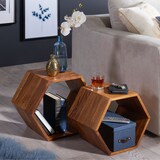 thumbnail of FineBuy Beistelltisch 2er Set VADA Satztisch Wohnzimmertisch Holz massiv Tisch