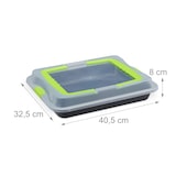 thumbnail of Relaxdays Backblech mit Deckel, 3in1 Kuchen Transportbox, BxT: 40,5 x 32,5 cm, hoher Rand, Kuchenblech rechteckig, grün