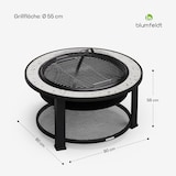 thumbnail of Merano Circolo 3-in-1-Feuerschale mit Grillfunktion als Tisch nutzbar 87 cm Durchmesser Hellgrau