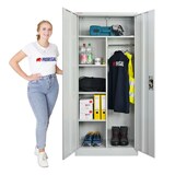 thumbnail of PROREGAL Mega Deal 4x Flügeltürenschrank ELEPHANT Metall Spind komplett montiert abschließbar 180x80x40cm Kleiderstange Stahlschrank Lichtgrau