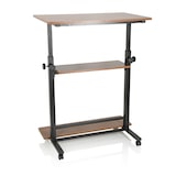 thumbnail of Arbeitstisch / Schreibtisch WORKSTATION II 50 x 80 cm schwarz / walnuss hjh OFFICE