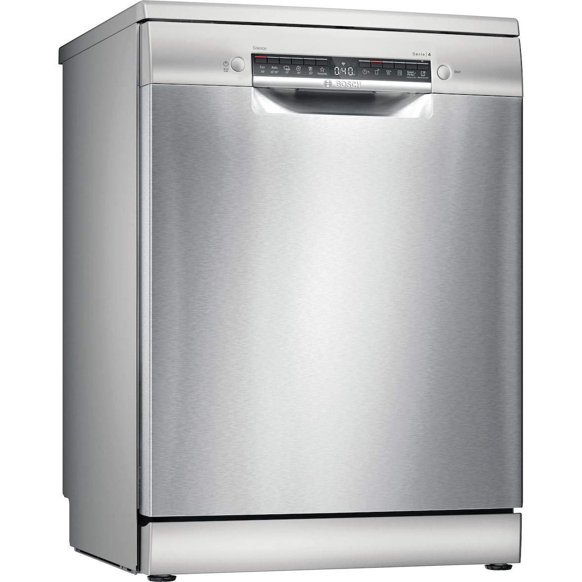 Bosch Elettrodomestici, Serie 4, Lavastoviglie da libera installazione, 60 cm, Acciaio SMS4HMI07E