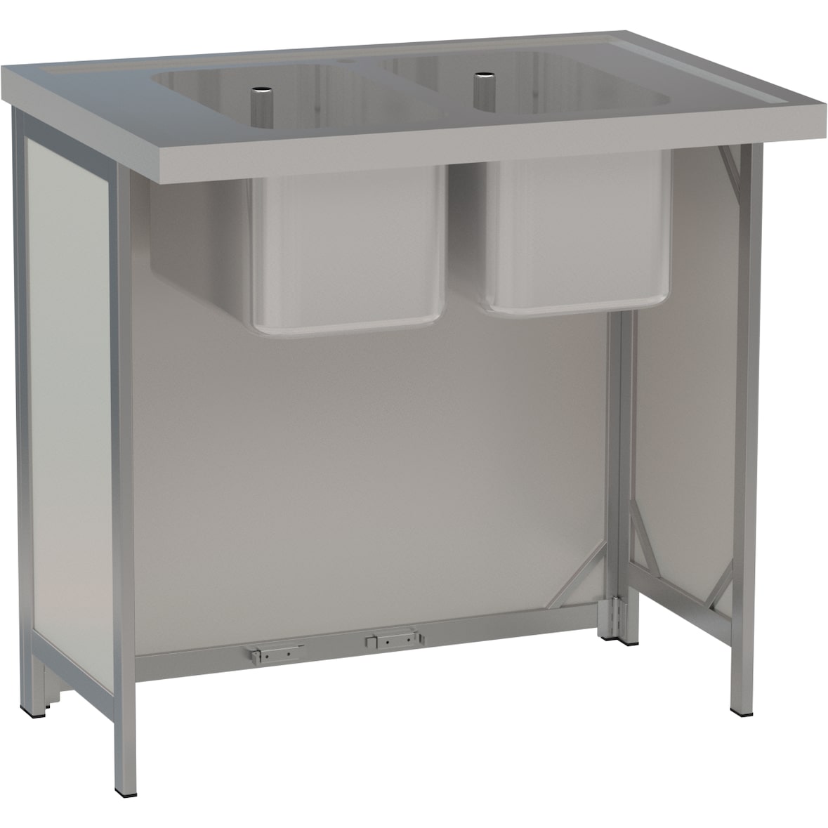 HAGOLA Klapptheke-Rohrrahmen mit Abdeckung, 1000 x 970 x 690 mm