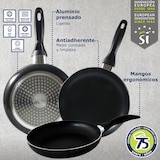 thumbnail of San Ignacio - Batería de cocina Toledo 16/18/20/24/28cm Acero Inox con Juego de Sartenes Navy Black 16/20/24cm Aluminio Prensado