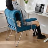 thumbnail of Bürostuhl 77×70×89 mit integrierter Katzenhöhle Katzenbett Ergonomisch Kratzfest Holzrahmen Stoff Komfort Homeoffice Tiermöbel Blau