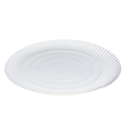 250 Pappteller Kuchenteller Imbissteller rund Ø 26 cm aus Recyclingkarton, weiß