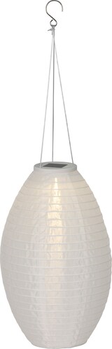 thumbnail of Solar LED Gartenleuchte Laterne 22x33cm Nylon Weiß / Warmweiß Solarleuchte Deko Lampion Solarlampe Außenleuchte Hängeleuchte Gartendeko