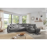 thumbnail of KAWOLA Sofa MADELINE Ecksofa Cord grau Recamiere rechts