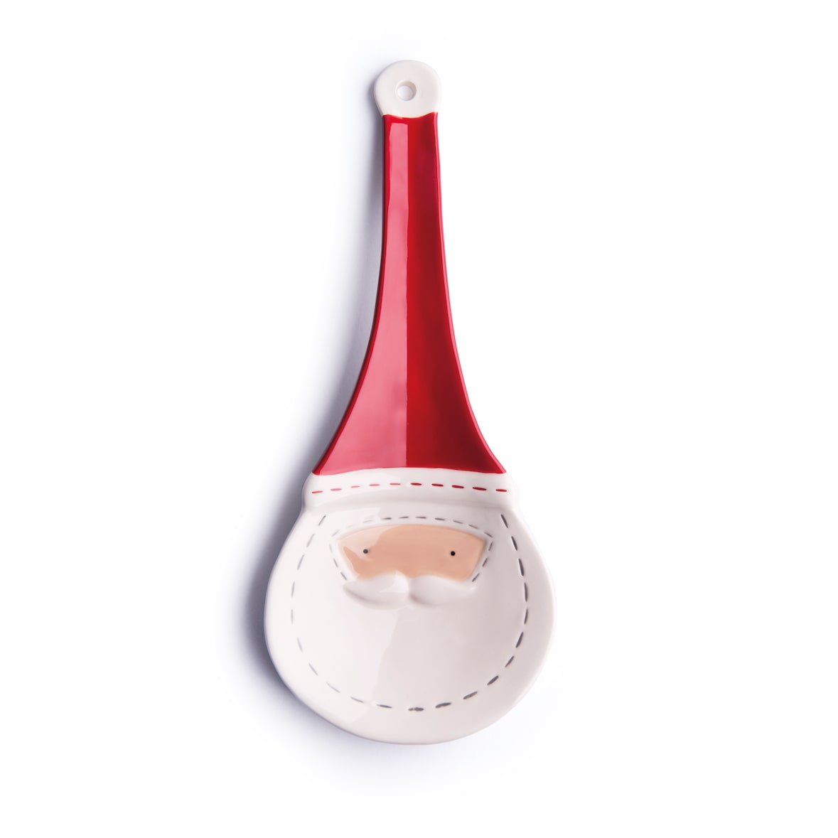 Excelsa Löffelrest Santa Claus Keramik 25,5Xh2X10,5 Cm Weiß Und Rot