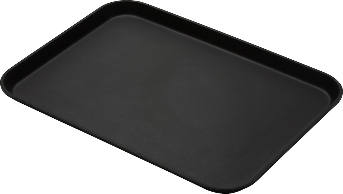CAMBRO - 1826CT-110/6 - PACK 6 UDES - Bandeja CAMTREAD FIBRA DE VIDRIO rectangular con superficie ANTIDESLIZANTE/perfil alto - 45x65 cm - Negro