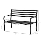 thumbnail of Banco de jardín de metal banco de exterior de 2 plazas con reposabrazos carga 240 kg para patio terraza 127x58x82 cm
