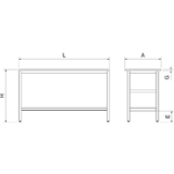 thumbnail of Isla de cocina inoxidable con encimera de granito 1500x600x870 mm