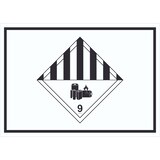 thumbnail of Schild Achtung Lithiumbatterien Symbol Gefahrgutklasse 9a A3 (297x420mm)