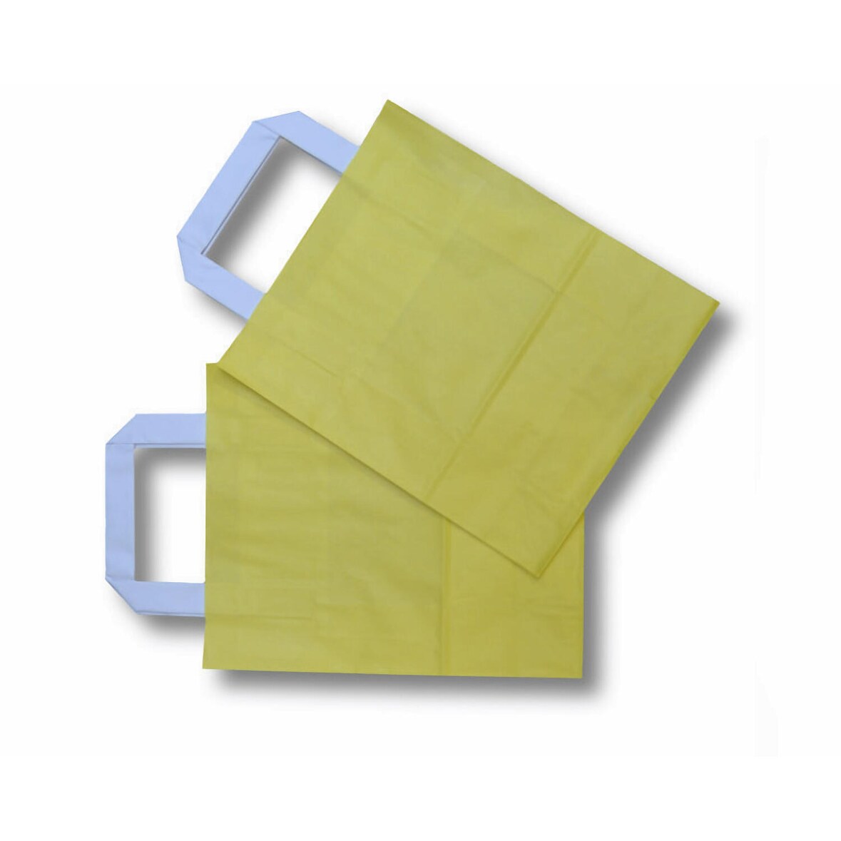 250x Papiertragetaschen aus Kraftpapier 180+80x220mm gelb