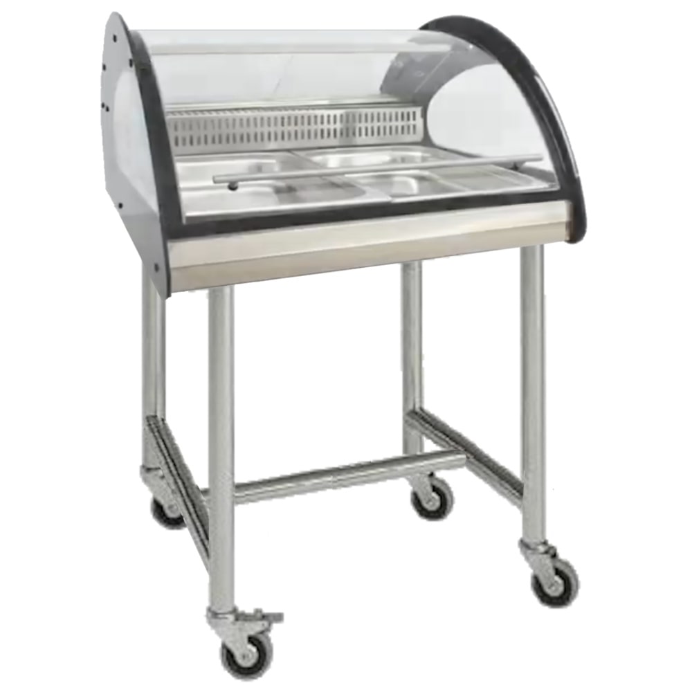 EURAST - Vitrina expositora refrigerada para pescado 2 gn con ruedas - 700x890x1235 mm - 185 W 230/1V - 24F65526