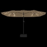 thumbnail of vidaXL Parasol dubbel dak met LED 449x245 cm taupe
