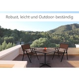 thumbnail of Gartentisch HWC-J95, Balkontisch Bistrotisch, Gastronomie Outdoor-Beschichtung Alu Holzoptik ~ schwarz, dunkelbraun