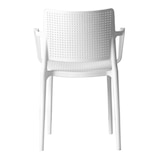 thumbnail of Set van 4 witte kunststof terrasstoelen - Oviala