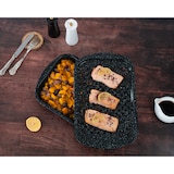 thumbnail of Graniteware - Set de 3 pièces : Plat à four, plateau perforé et grille - Acier émaillé et inox