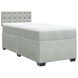 thumbnail of vidaXL Boxspringbett mit Matratze Hellgrau 80x200 cm Samt