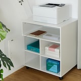 thumbnail of Relaxdays Rollcontainer mit 5 Fächern & Tür, Büro Beistellcontainer, mit Rollen, Büroschrank, HBT: 66,5x60x50 cm, weiß